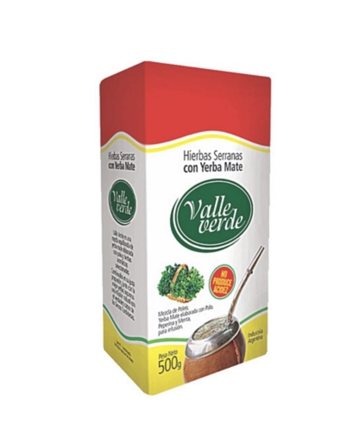Yerba Mate Valle Verde C/Hierbas x 500 Gr